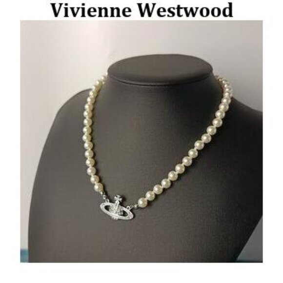 Vivienne Westwood Style Pearl Necklace Mini Bas Relief 1:1 - Picture 3 of 5